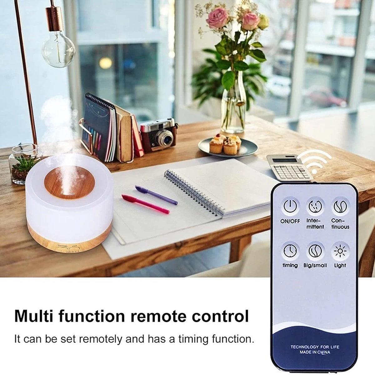 Umidificador e Difusor Aromaterapia 700ml LED Colorido