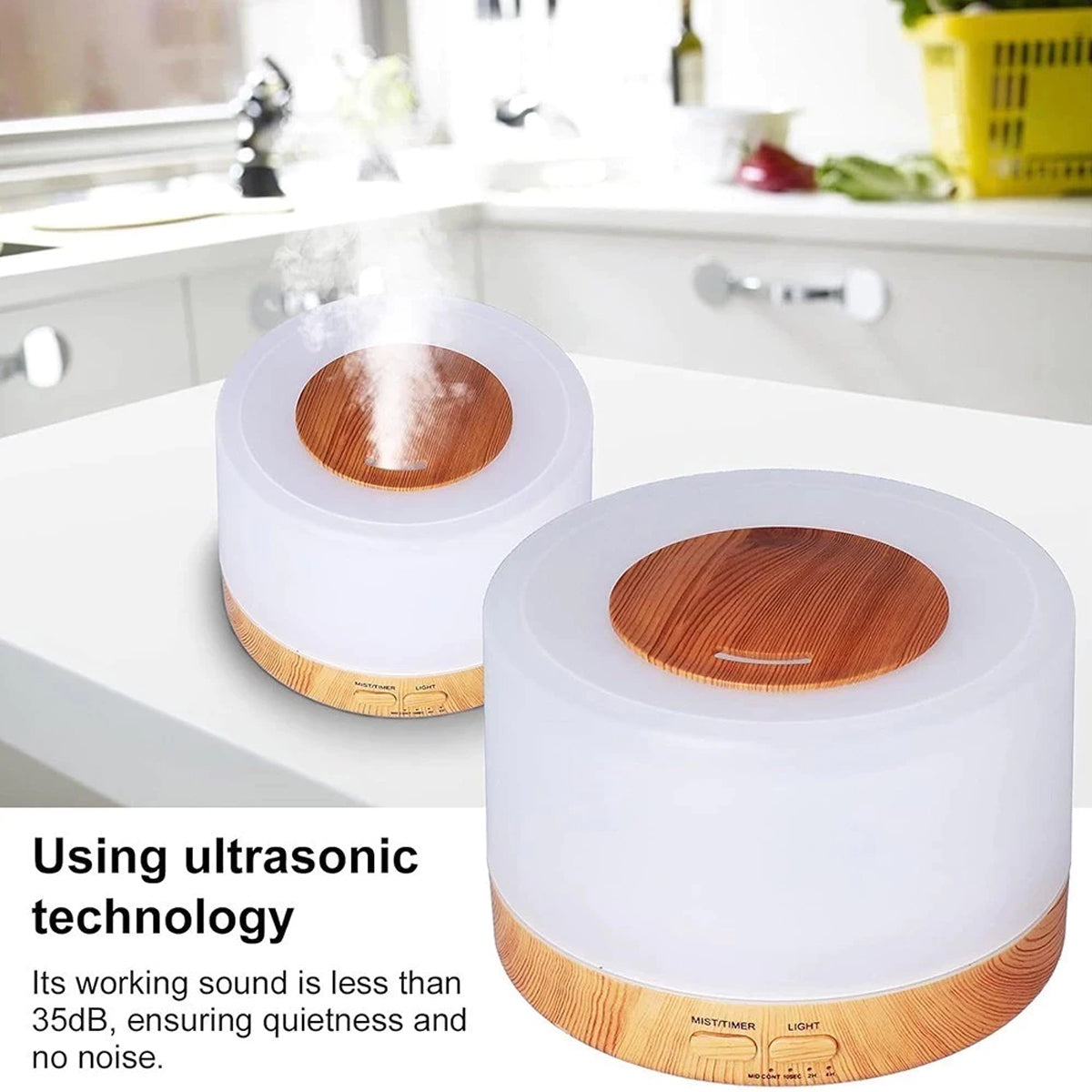 Umidificador e Difusor Aromaterapia 700ml LED Colorido