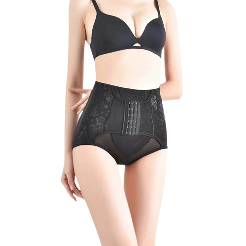 Calcinha Cintura Alta Preto com Compressão e Gancho
