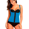 Colete Modelador Cinta Corset Neoprene Azul com Zíper