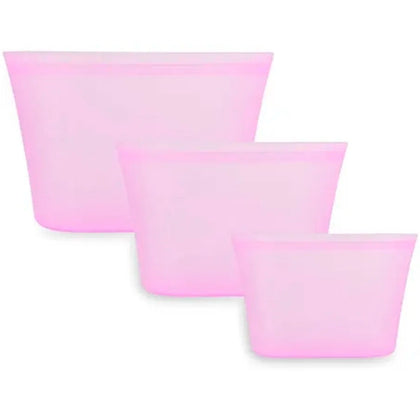 Kit 3 Sacolas Zip de Silicone Resistente a Calor e Frio