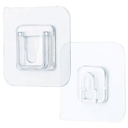 Kit 4 Pares de Ganchos Adesivos Dupla-Face Forte e Organizador
