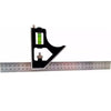 Kit Esquadro Nível e Régua Inox 12 Pol com Riscador