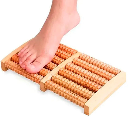 Massageador de Pés Shiatsu em Madeira para Relaxamento