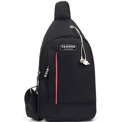 Mini Mochila Transversal Unissex com Múltiplos Bolsos