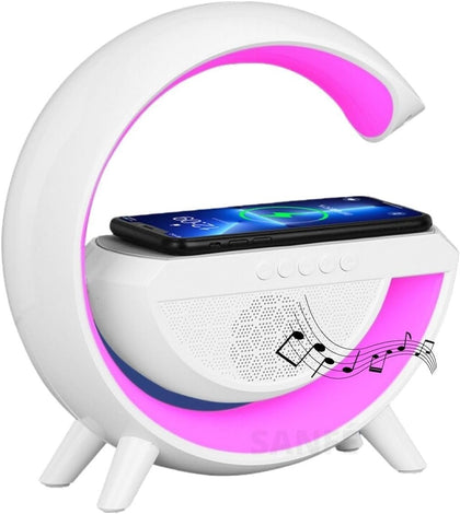 Caixa Bluetooth Potente com Luminária e Carregamento Wireless