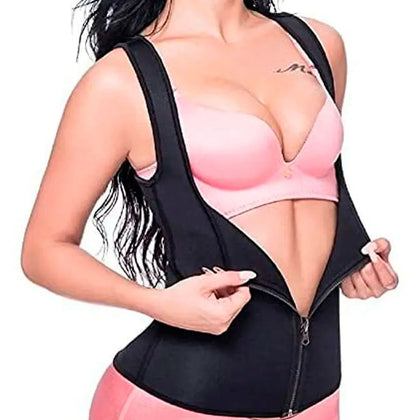 Camiseta Regata Efeito Sauna com Zíper Ajustável