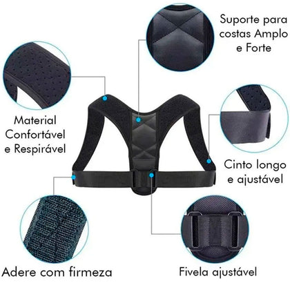 Colete Corretor Postural Suporte Ajustável Unissex