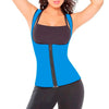 Colete Modelador Cinta Corset Neoprene Azul com Zíper