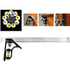 Kit Esquadro Nível e Régua Inox 12 Pol com Riscador