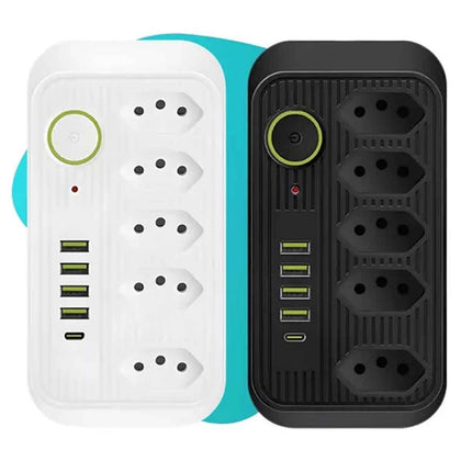 Extensão 5 Tomadas e 4 USB LED Bivolt 110v/220v