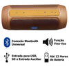 Caixa de Som Bluetooth Sem Fio Portátil com Entrada USB SD e Viva Voz - Amarelo