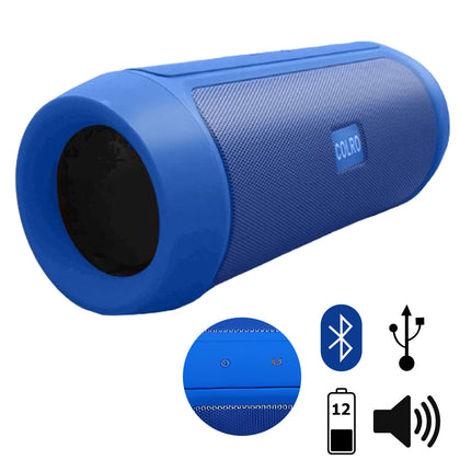 Caixa de Som Bluetooth Sem Fio Portátil com Entrada USB SD e Viva Voz - Azul