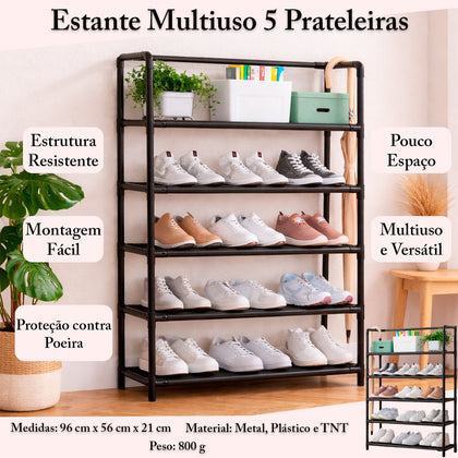 Estante Prateleira Multiuso Organizadora 5 Andares
