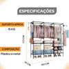 Kit 2 Guarda-Roupas Arara 3 Colunas Multifuncional Desmontável