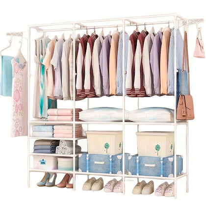 Kit 2 Guarda-Roupas Arara 3 Colunas Multifuncional Desmontável