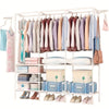 Kit 2 Guarda-Roupas Arara 3 Colunas Multifuncional Desmontável