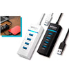 Kit 3 Hub Usb 3.0 Extensor 4 Portas Led Indicador High Speed Hd