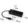 Kit 3 Hub Usb 3.0 Extensor 4 Portas Led Indicador High Speed Hd