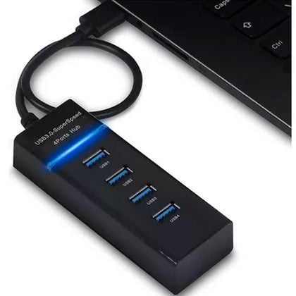Hub Usb 3.0 Extensor 4 Portas Led Indicador High Speed Hd