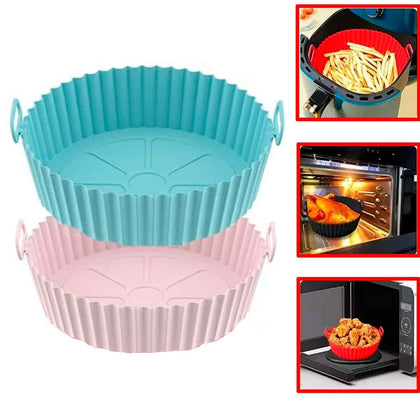 Kit 2 Forma de Silicone para AirFryer 20 cm Cores Sortidas