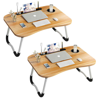 Kit 2 Mesas Dobrável para Notebook com Suporte para Tablet e Copo