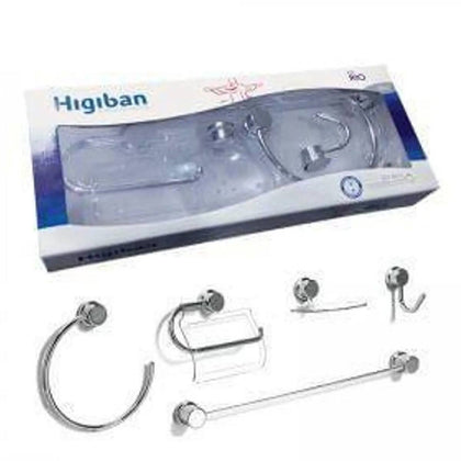 Kit Acessórios para Banheiro 5 Peças Rio Higiban
