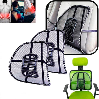 Kit 2 Encostos Lombar Ortopédico Conforto Alivia Dor Correção Postural para Carro e Escritório