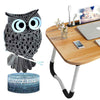 Kit Mesa para Notebook com Suporte e Luminária Coruja Decorativa