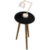 Mesa de Apoio Redonda Brilhante para Sala Preto Fosco