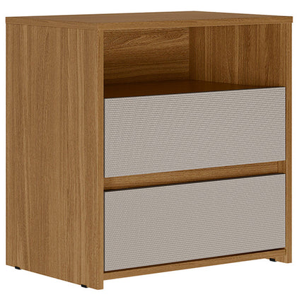 Mesa de Cabeceira 2 Gavetas com Nicho Giane Amêndola/Nude