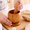 Pilão de Madeira Bambu Socador Reforçado Alho e Temperos