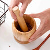 Pilão de Madeira Bambu Socador Reforçado Alho e Temperos
