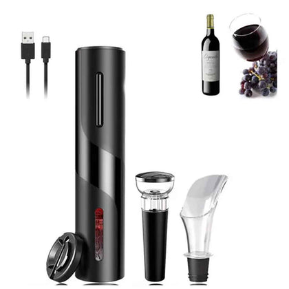 Kit Abridor de Vinho Elétrico Automático Recarregável