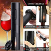 Kit Abridor de Vinho Elétrico Automático Recarregável