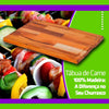 Tábua de Carne Retangular Madeira Legumes Churrasco 35x50 cm