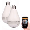Kit 2 Câmeras Lâmpada Espiã Wifi 360° com Microfone e Som