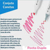Caneta Marcador Profissional Pontas Duplas 24 Cores