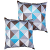 Kit 2 Capas Para Almofada 45 cm x 45 cm Triângulo Azul