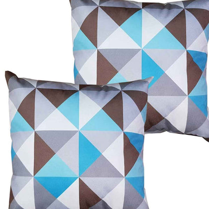 Kit 2 Capas Para Almofada 45 cm x 45 cm Triângulo Azul