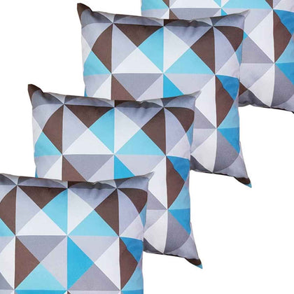 Kit 4 Capas Para Almofada 45 cm x 45 cm Triângulo Azul
