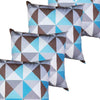 Kit 4 Capas Para Almofada 45 cm x 45 cm Triângulo Azul