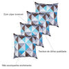 Kit 4 Capas Para Almofada 45 cm x 45 cm Triângulo Azul