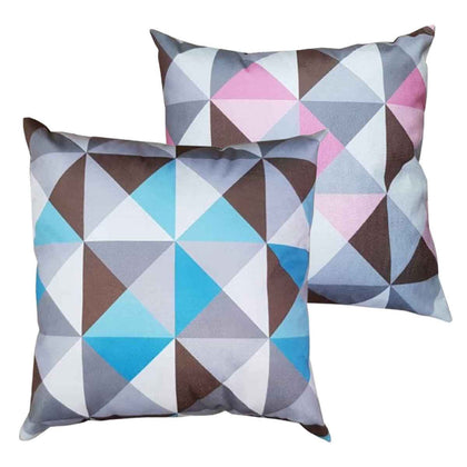 Kit 2 Capas Para Almofada 45 cm x 45 cm Triângulo Azul Rosa