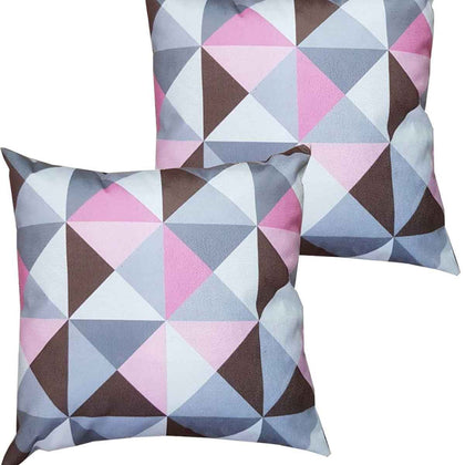 Kit 2 Capas Para Almofada 45 cm x 45 cm Triângulo Rosa