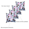 Kit 4 Capas Para Almofada 45 cm x 45 cm Triângulo Rosa