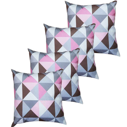 Kit 4 Capas Para Almofada 45 cm x 45 cm Triângulo Rosa