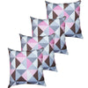 Kit 4 Capas Para Almofada 45 cm x 45 cm Triângulo Rosa