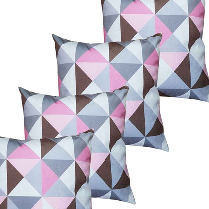 Kit 4 Capas Para Almofada 45 cm x 45 cm Triângulo Rosa