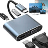 Adaptador USB-C 4 em 1 HDMI VGA para MacBook/iPad Pro